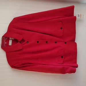 Alfred Dunner Red Business Jacket Ultrasuede Pockets 24W NWT